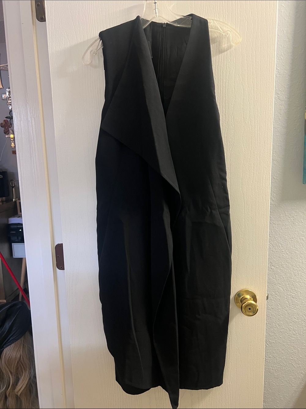 Akris Black Sleeveless Draped Midi Jumpsuit